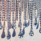 Sparkly AB Diamond Water Droplet Rhinestone Belly Dance Waist Chain Belt