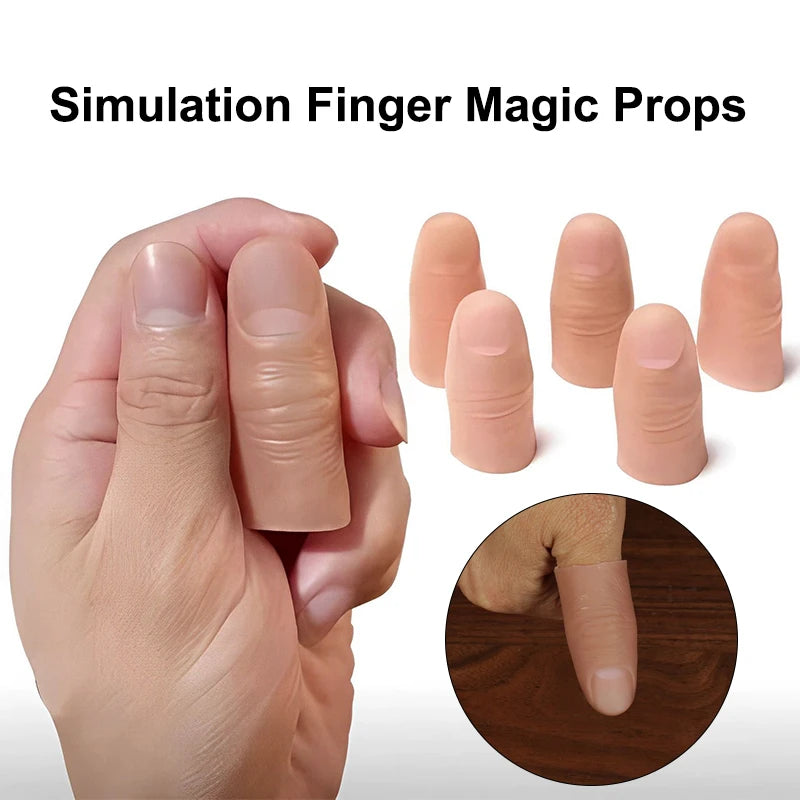 Thumb Tip Finger Fake Magic Trick Close Up Vanish Appearing Finger Trick Props Toy Halloween Funny Prank Party Magician Accessor