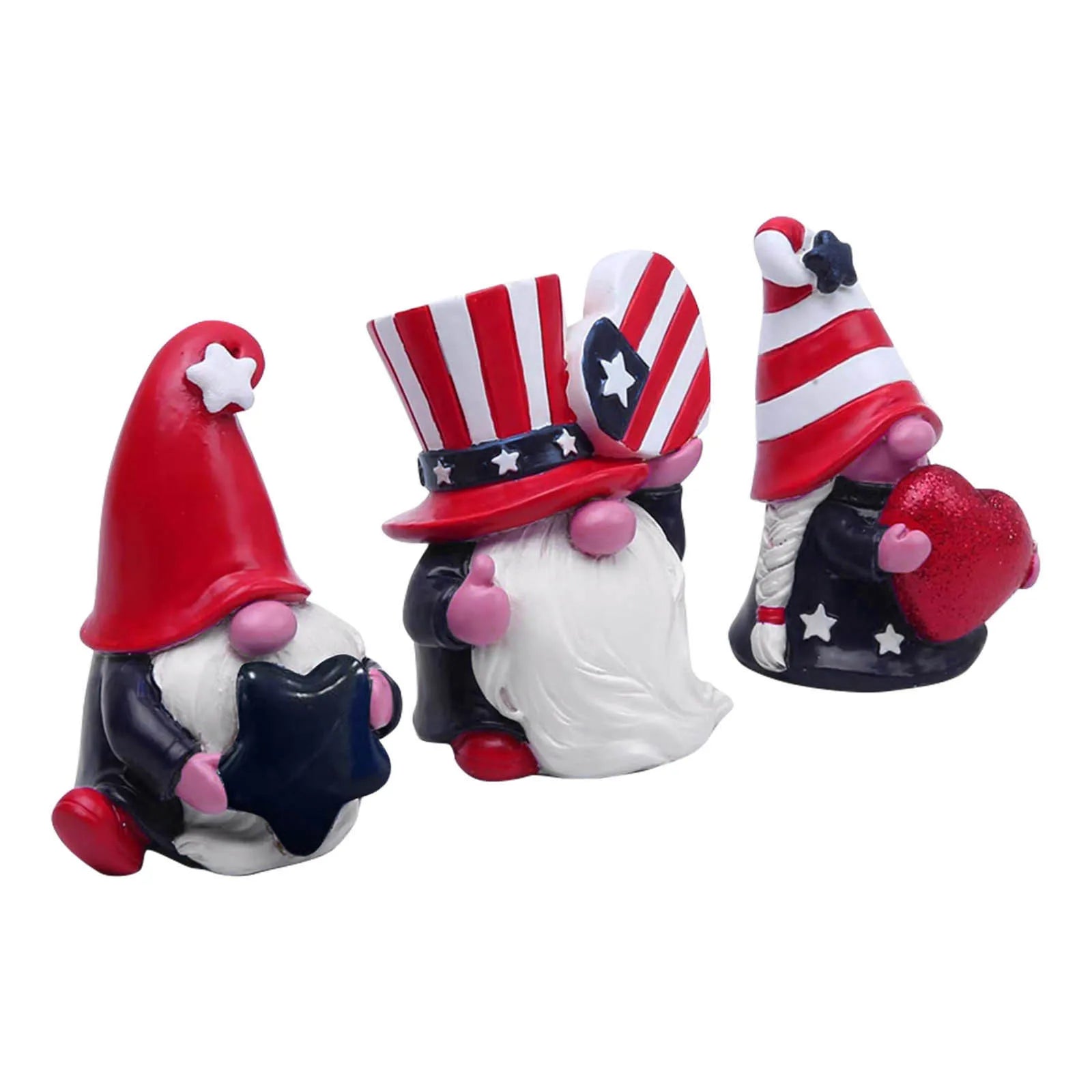 4th of July Patriotic Striped Resin Statue Independence Day Decoration Gift Handmade Home Tiered Tray Figurine