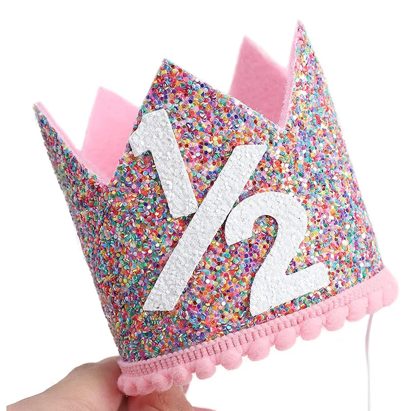 Birthday Party Hats Half Year Old Birthday Cap Baby Shower Princess Crown 1st 2nd 3rd 4th Year Old Number Kids Birthday Headband - Big Tim's Magic Emporium