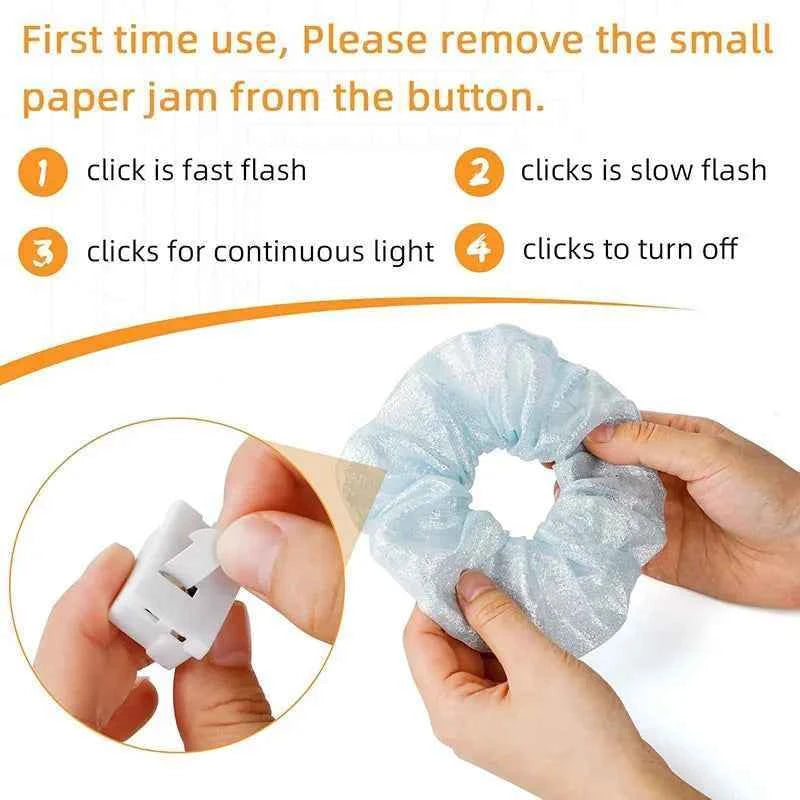 100pcs LED Scrunchies Girl Luminous Flashing Hair Scrunchy Light Up Hairbands Party Favors Glow In The Dark Supplies