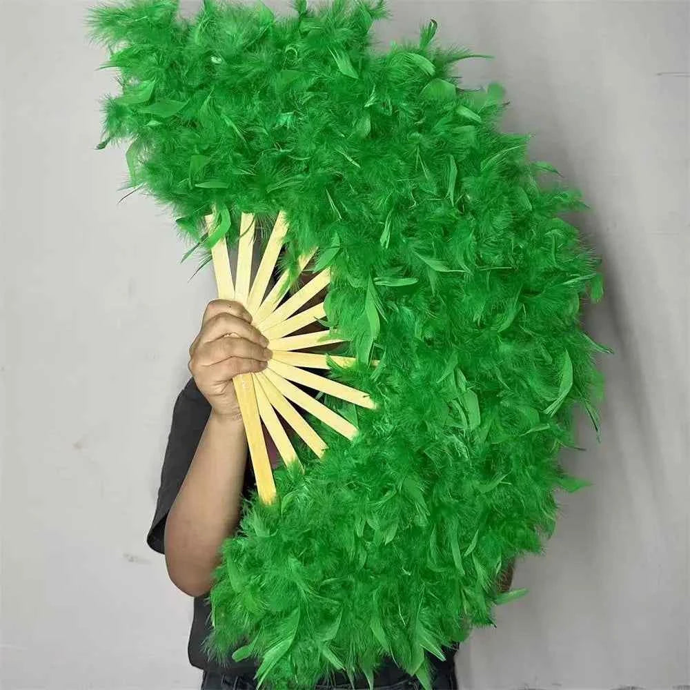 70*40cm Large Pink Feather Fan Stage Performance Dance Fan Photography Props Lolita Feather Folding Fan Wedding Party Decoration