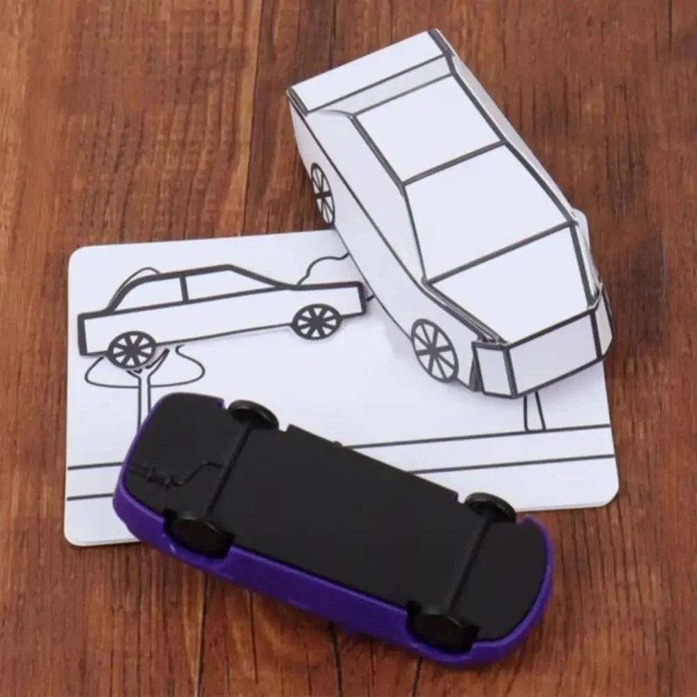 Magic Tricks Appearing Car by Hyde Ren Gimmicks Magic Show Painting Car Magic Toy Interactive Mentalism Magic Card to Paper Car