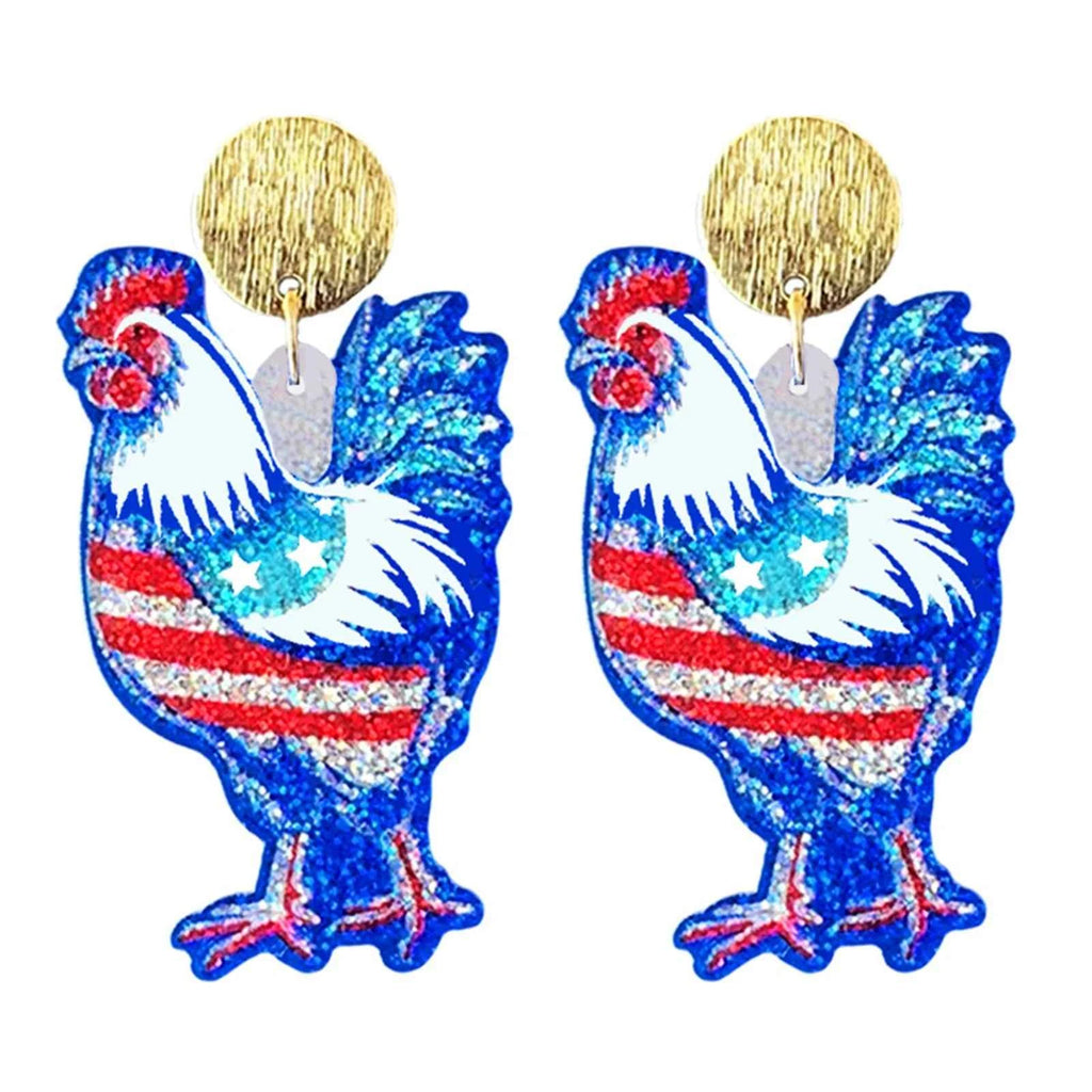4th Of July Independence Day Earrings Women Sparkling Eagle Boots Bow Festival Celebrate American Flag Pattern Earrings