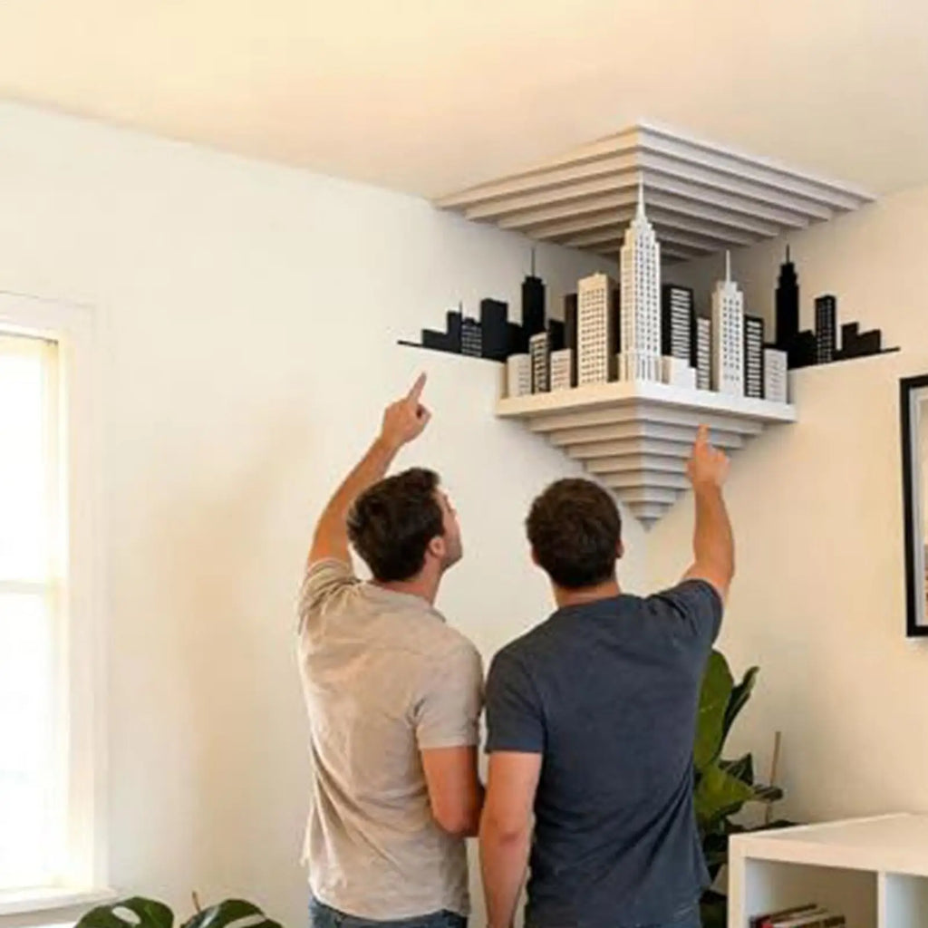 3D Optical Illusion Wall Sticker Corner Wall Art Decor Removable Optical Illusion Sticker for Indoor Living Room Bedroom Study