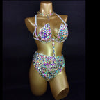 Sparkly Samba Carnival AB Crystal Wire Bra & High-Waisted Panties Costume Set