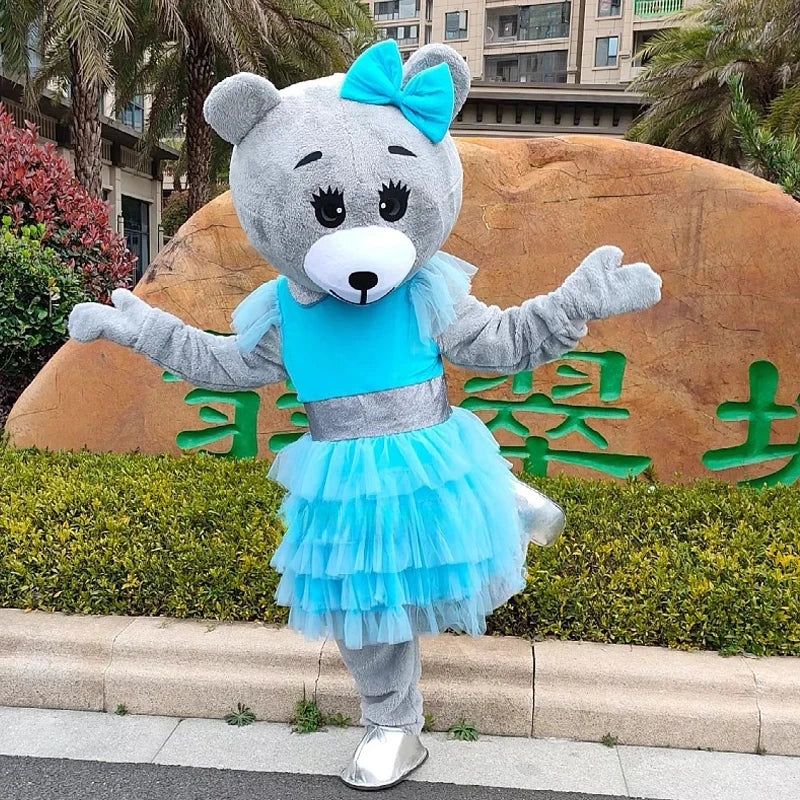 New Bear Mascot Costume Teddy Bear Easter Bunny Cartoon Doll Wedding Party Performance Costume Halloween Fancy Dress
