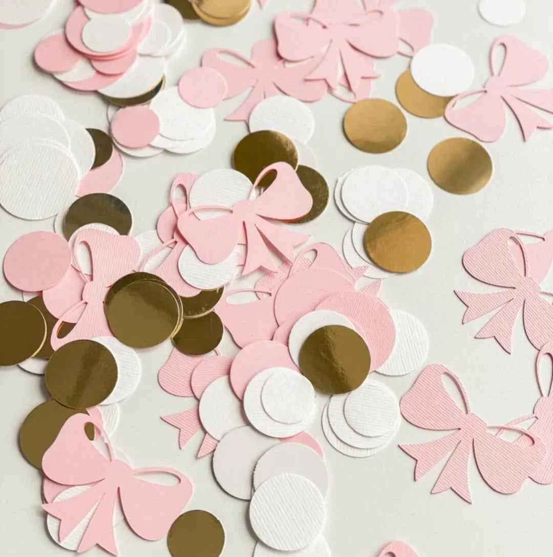 Birthday Party Confetti Decoration Paper Scraps Pink Bow Tie Girl Birthday Party Desktop Throwing Paper Scraps Decoration
