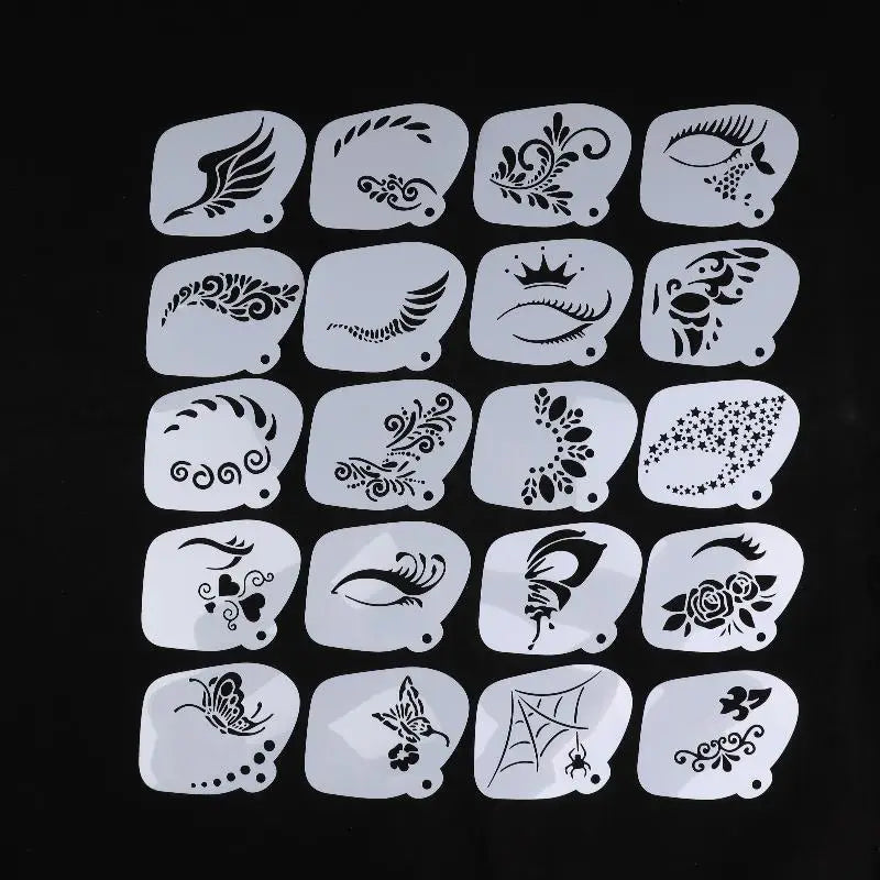 Face Paint Stencils Professional Body Art Paint Stencils Reusable For Adults Kids Easily Use Templates For Parties Makeup Tools