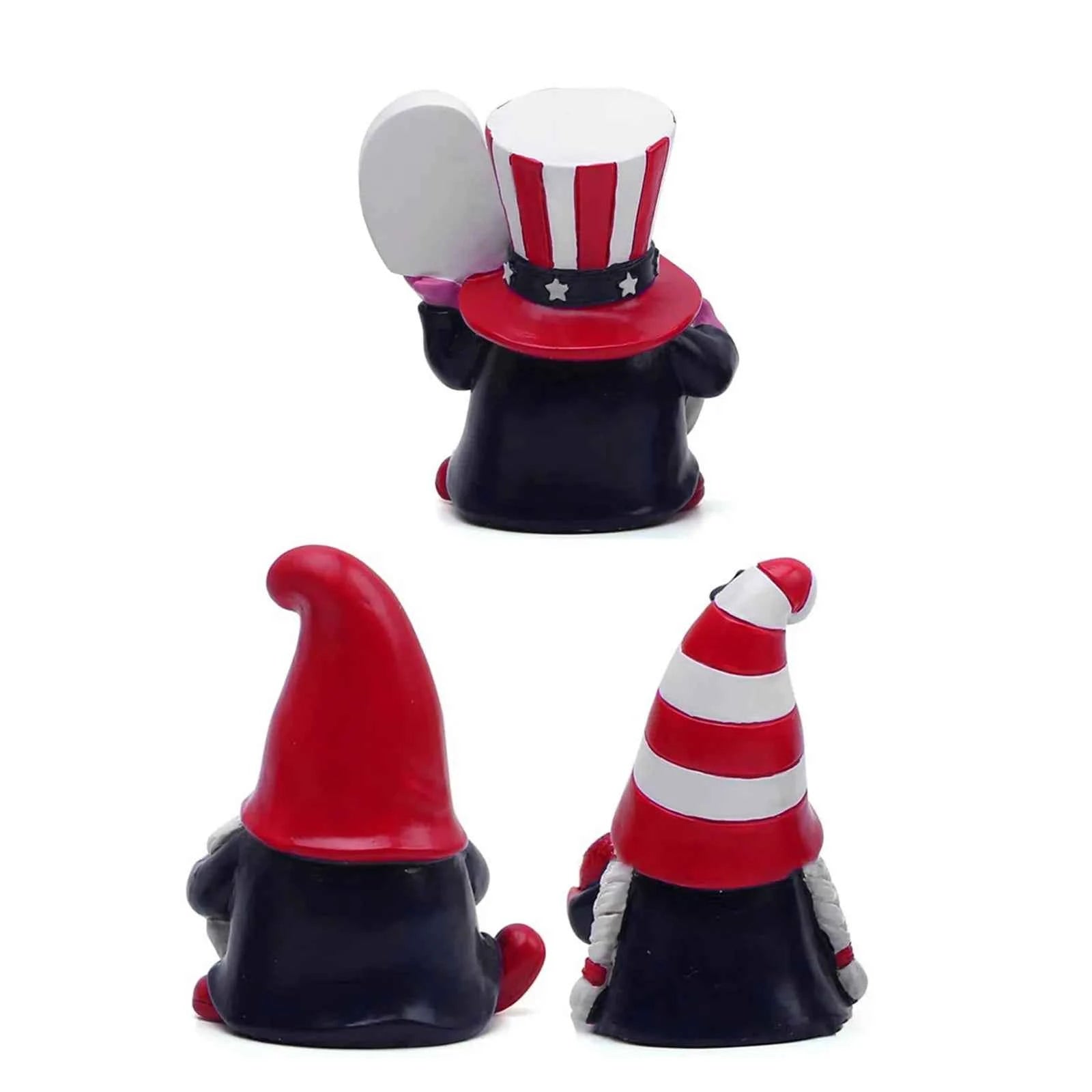 4th of July Patriotic Striped Resin Statue Independence Day Decoration Gift Handmade Home Tiered Tray Figurine