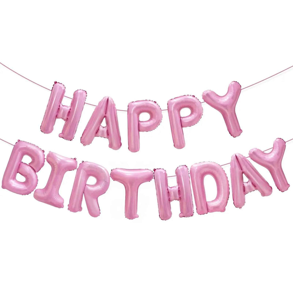 Gold Blue Happy Birthday Balloon 16Inch Foil Letters Birthday Sign Banner Bunting for Girls Boys Kids Adults Birthday Decoration