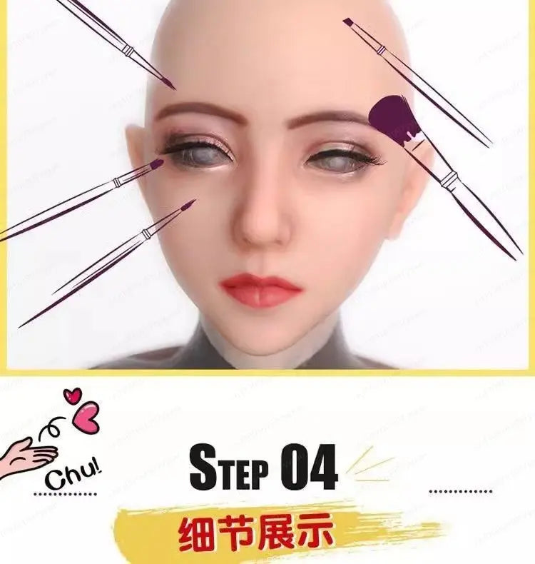 Mask adult full face silicone headgear COS disguise mask CD cross-dressing supplies male to female simulation headgear upgrade - Big Tim's Magic Emporium