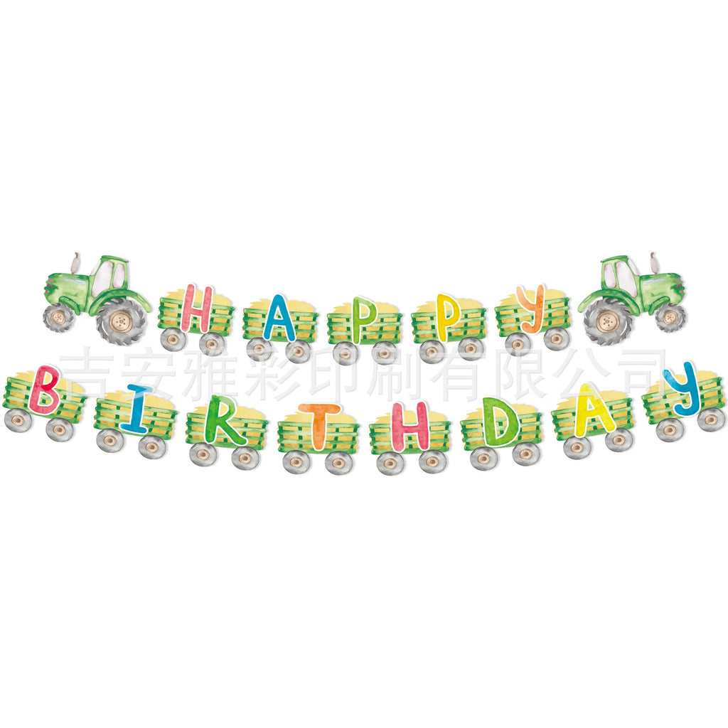 Tractor Party Paper Plates Cups Napkins Banner Tractor Birthday Party Supplies Tractor Themed Party Decor for Party Farm Party - Big Tim's Magic Emporium