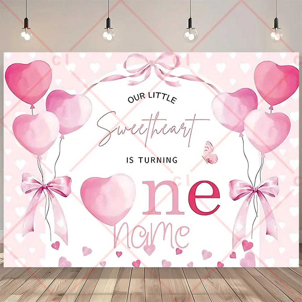 Newborn Baby 1st Birthday Backdrop Pink Blue Balloon Girl Boy Baby Shower Cake Smash Photography Background Decor Photo Studio