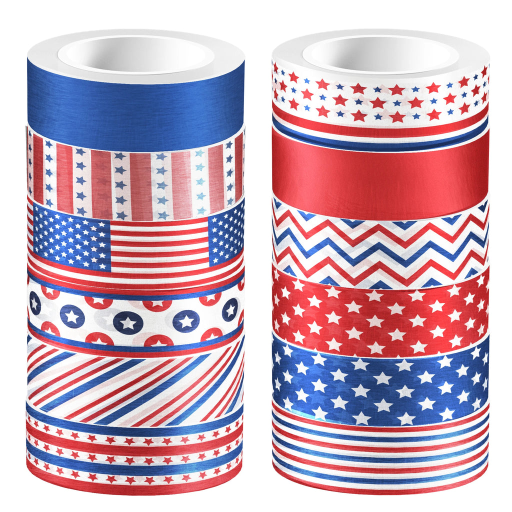 Blue USA July 4th Day Handbook Background DIY Scrapbook Paper and Washi Tape Material Background DIY Origami Decorative Paper