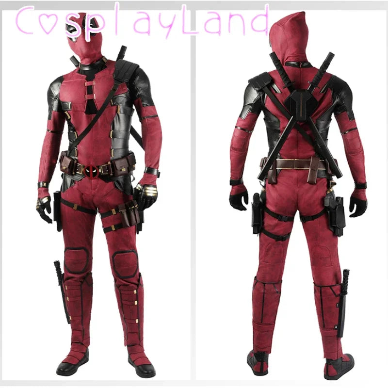New Arrival DP3 Mr. Pool Cosplay Costume Hero Complete Clothes Red Leather Men Jumpsuit Halloween Carnival Christmas Outfit - Big Tim's Magic Emporium