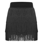 The Stardust Havana Fringe Skirt – High-Waist Tiered Tassel Performance Skirt