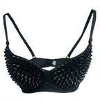 Metallic Rivet Studded Gothic Push-Up Bra & Punk Rave Bralette