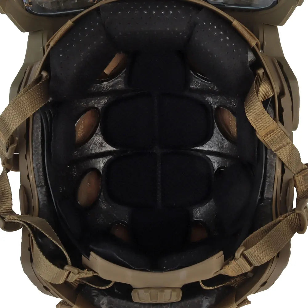 Tactical FAST Helmet Half Face Mask With Flip Goggles Black/Clear 2Pcs Lenses for Hunting Airsoft CS Game Paintball Mask Gear - Big Tim's Magic Emporium