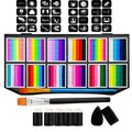 75-Color Face and Body Paint Palette + 32 Stencils, Bright and Long-Lasting Colors, Suitable for Festival Party Face Makeup, Bod