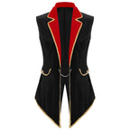 Velvet Circus Ringmaster Tailcoat Vest Marching Band Halloween Showman Outerwear