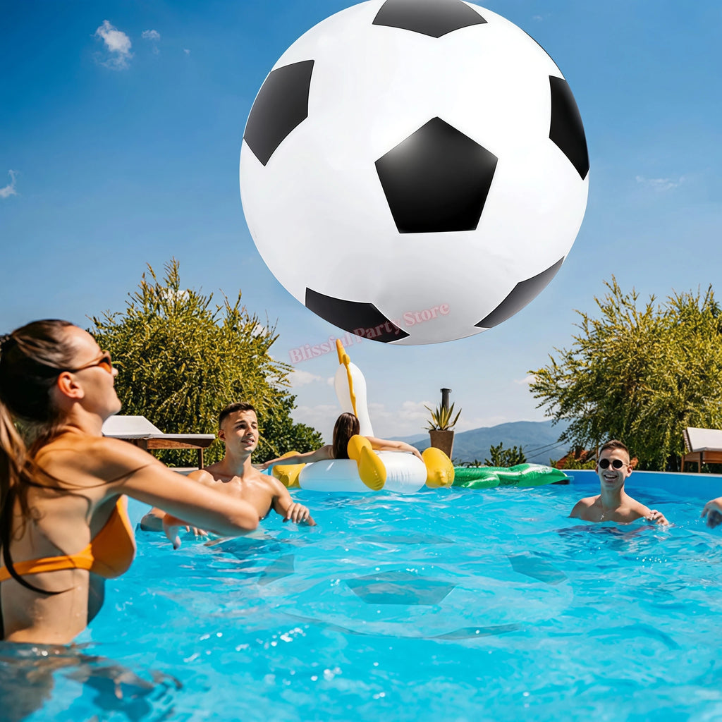 Inflated Large Pvc Soccer Ball Football Beach Balloons Water Party Swimming Pool Kindergarten Outdoor Games Supplies Party Props