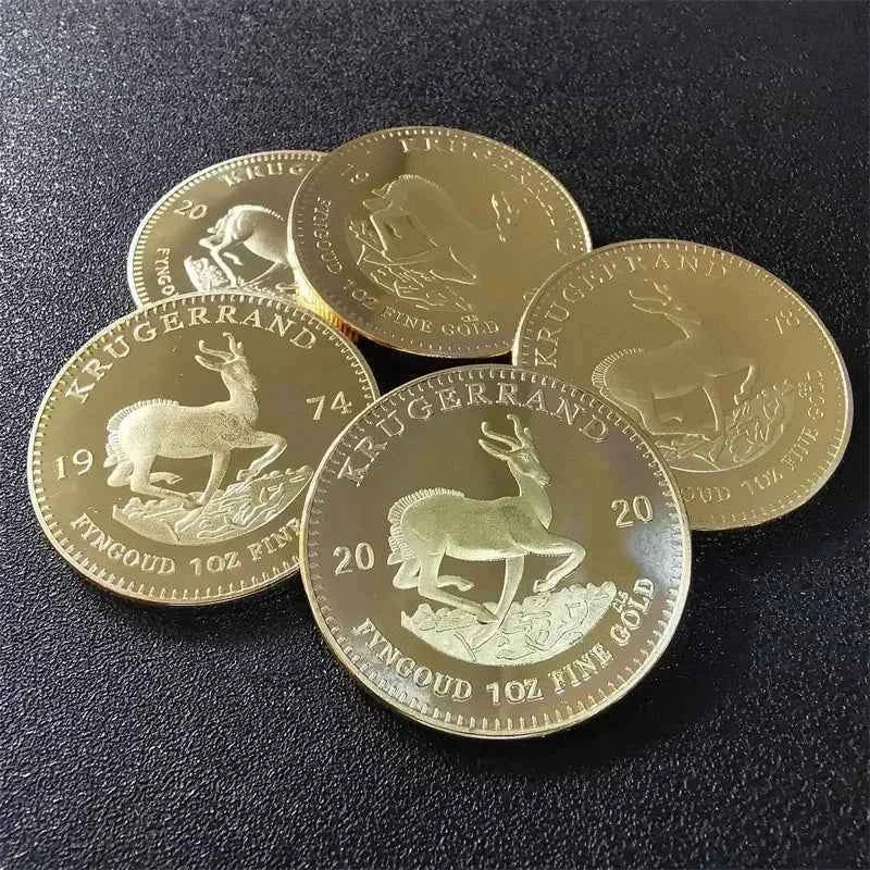 Gold Krugerrand Coin 4cm Wealth Simulator Royal Minted Token Replica For Wealth Gift Home Decorr Coin Collection