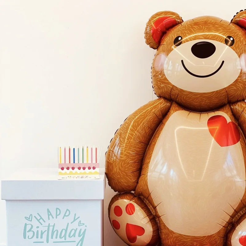 1pc Large Bear Foil Balloon - Birthday Wedding Party Decoration, Huge Aluminum Film Balloon for Event Background