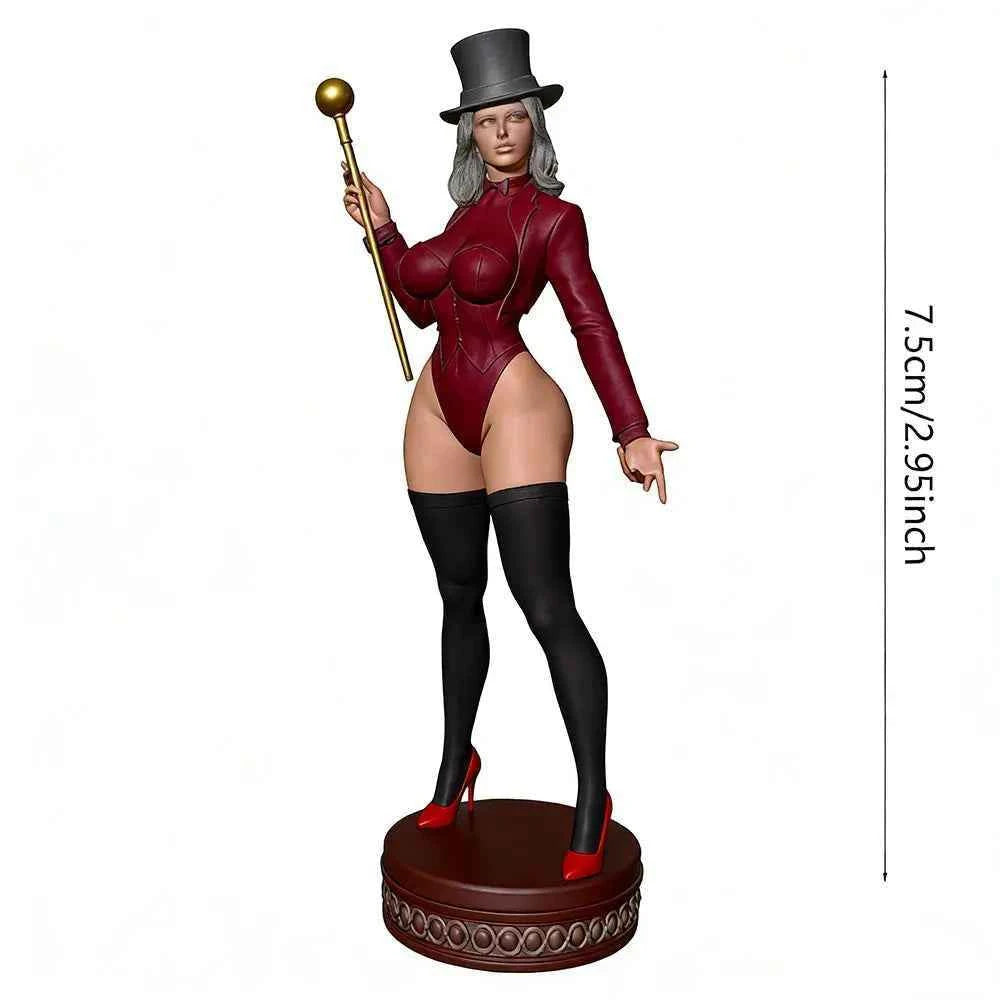 Sexy Magician 1/24 Scale Small Resin Statue 75mm Handmade Model Kit, 3D Printed Unpainted, Requires Hand Painting Resin Model Scene Decoration Home Decor Ornament