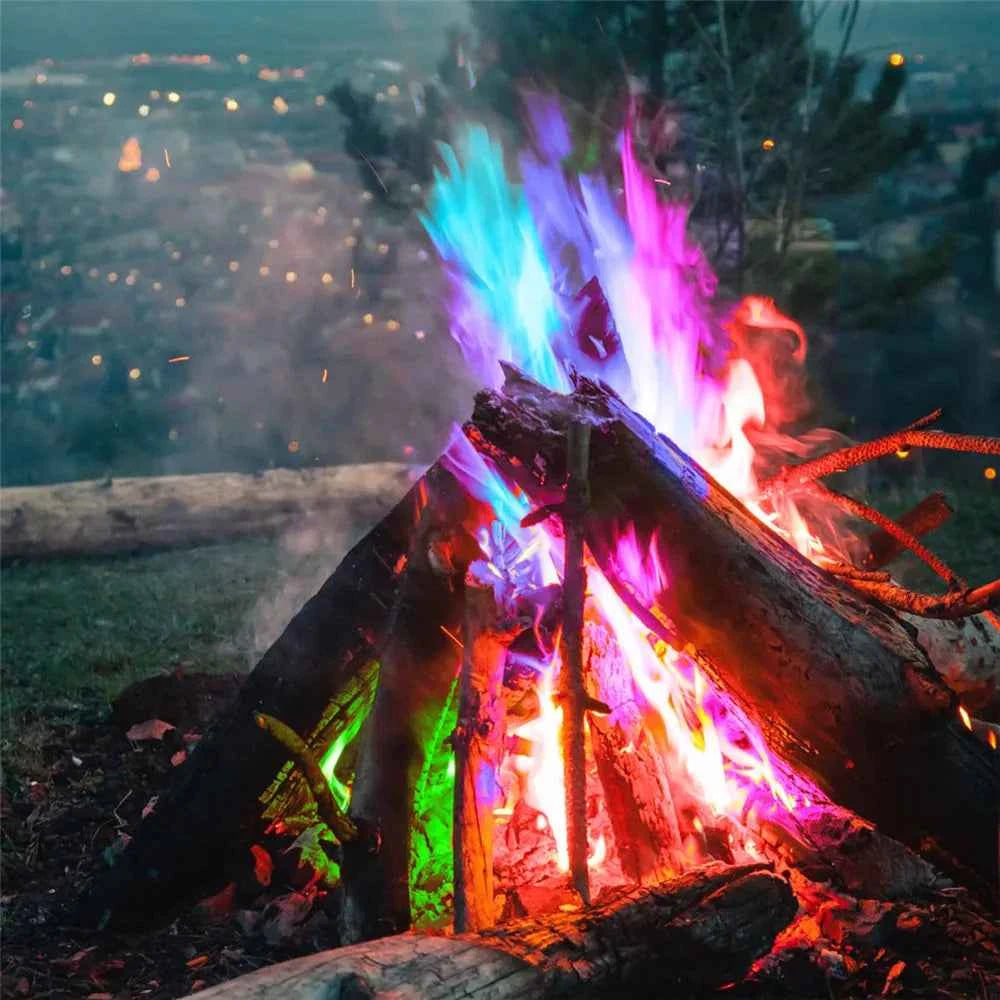 Mystical Fire Magic Tricks Color Flames Powder Bonfire Sachets Fireplace Pit Patio Toy Magician Pyrotechnics Party Glowing Props - Big Tim's Magic Emporium