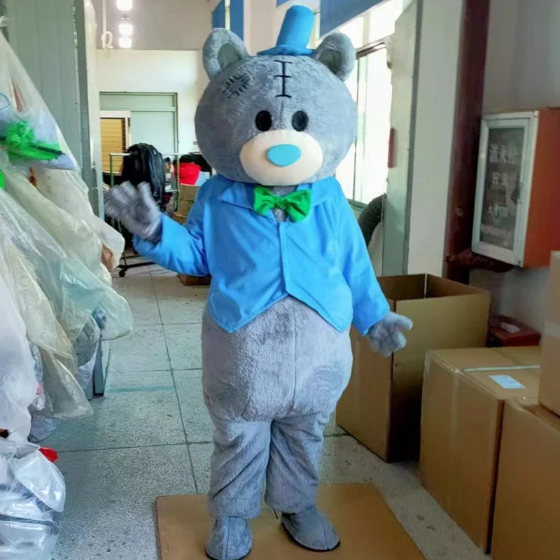 New Bear Mascot Costume Teddy Bear Easter Bunny Cartoon Doll Wedding Party Performance Costume Halloween Fancy Dress