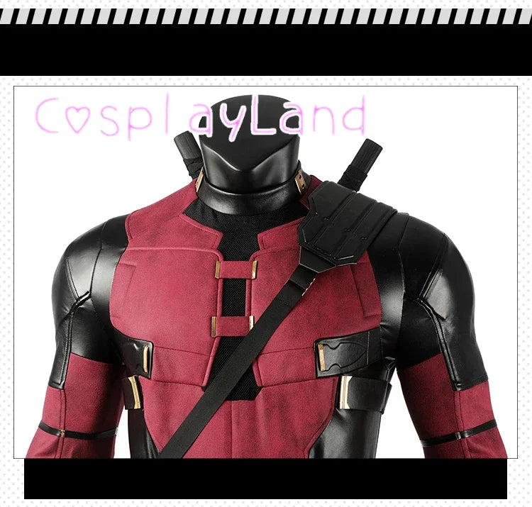 New Arrival DP3 Mr. Pool Cosplay Costume Hero Complete Clothes Red Leather Men Jumpsuit Halloween Carnival Christmas Outfit - Big Tim's Magic Emporium