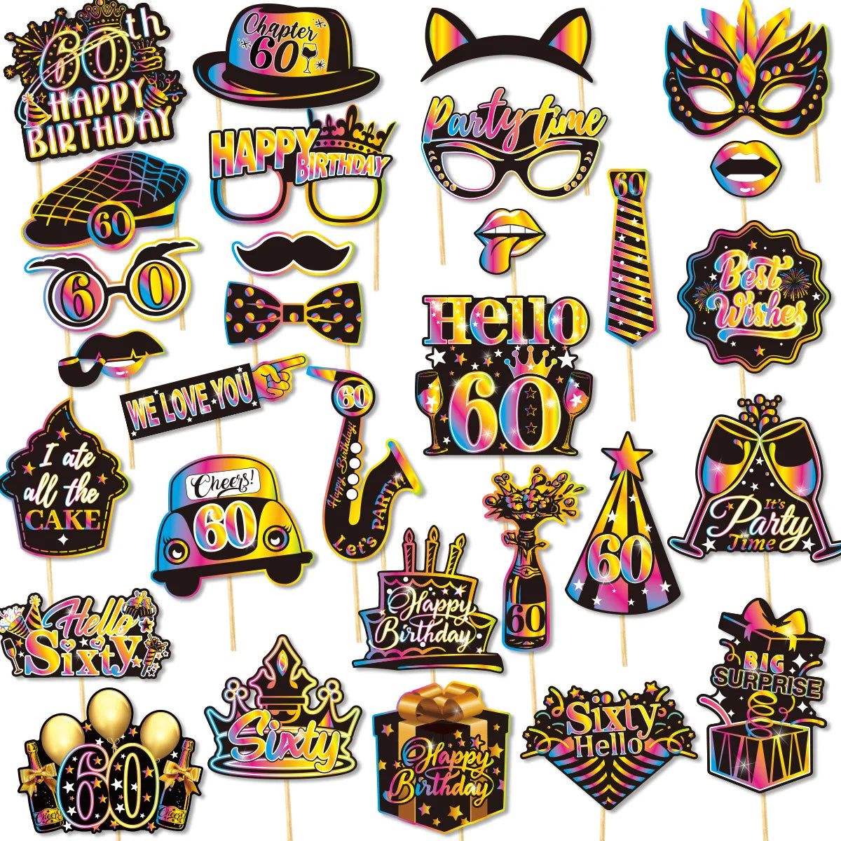 Birthday Party Decoration Photo Props 30 40 50 Birthday Party Glasses Decoration
