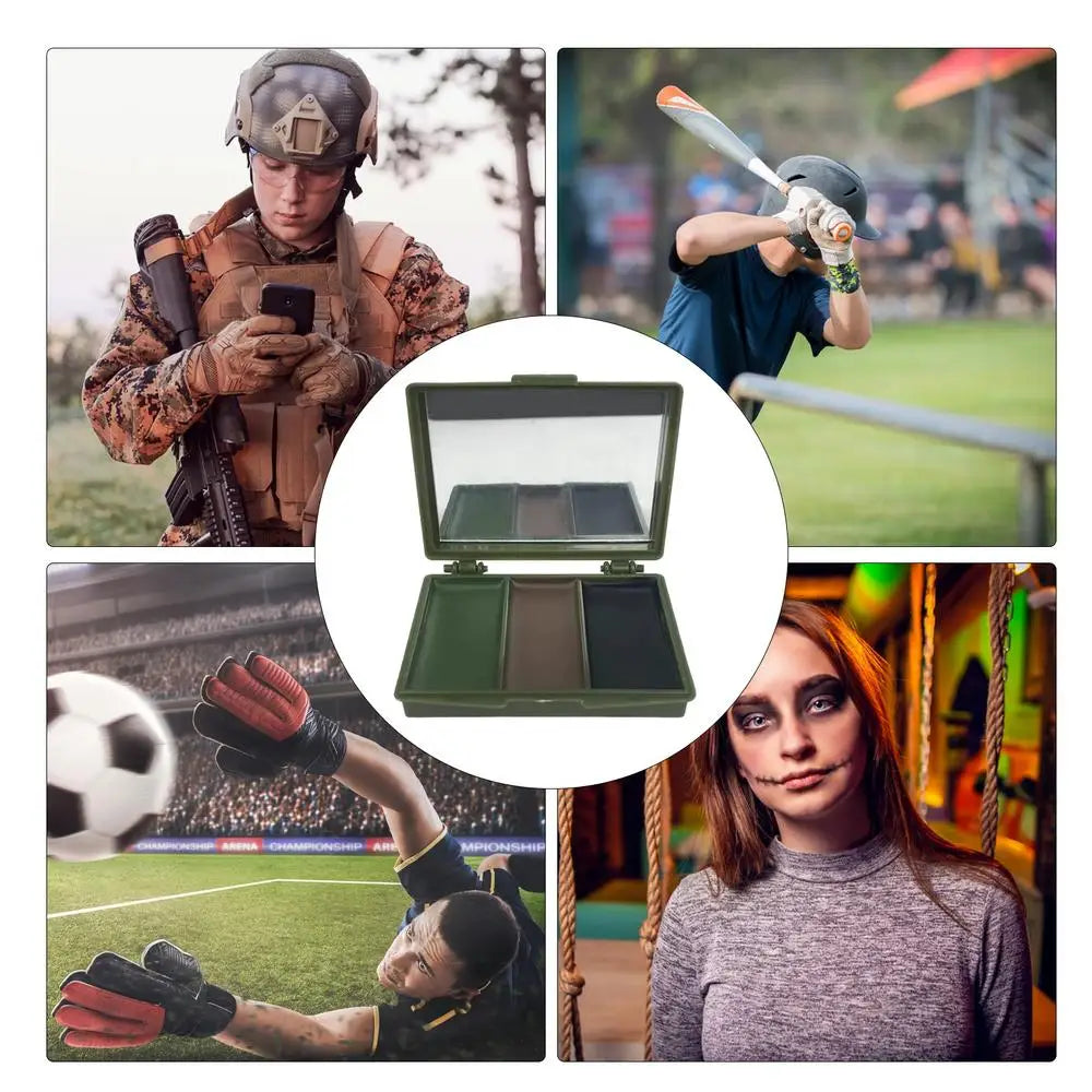 3 Colors Army Fans CS Shooting Face Paint Camouflage Oil Men Women Outdoor Military Training Hunting Tactical Football Gear