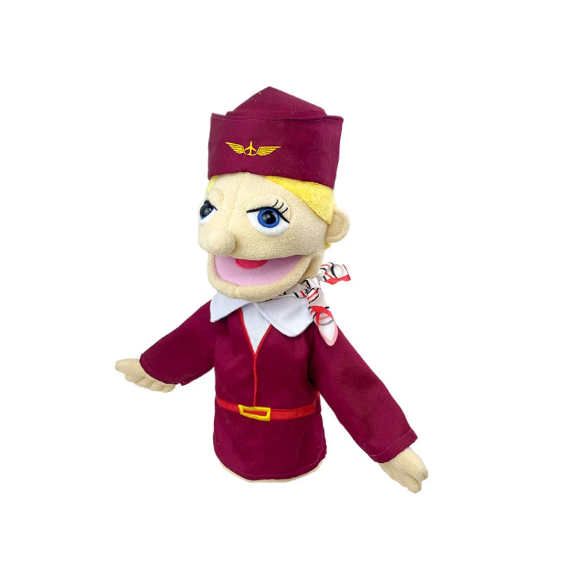 Cute Cartoon Profession Series Hand Puppet Plush Doctor Police Officer Nurse Teacher Job Puppet Ventriloquism Doll - Big Tim's Magic Emporium