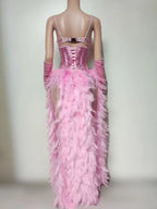 The Stardust Sugar Rush – Pink Feather & Glitter Stage Costume Set