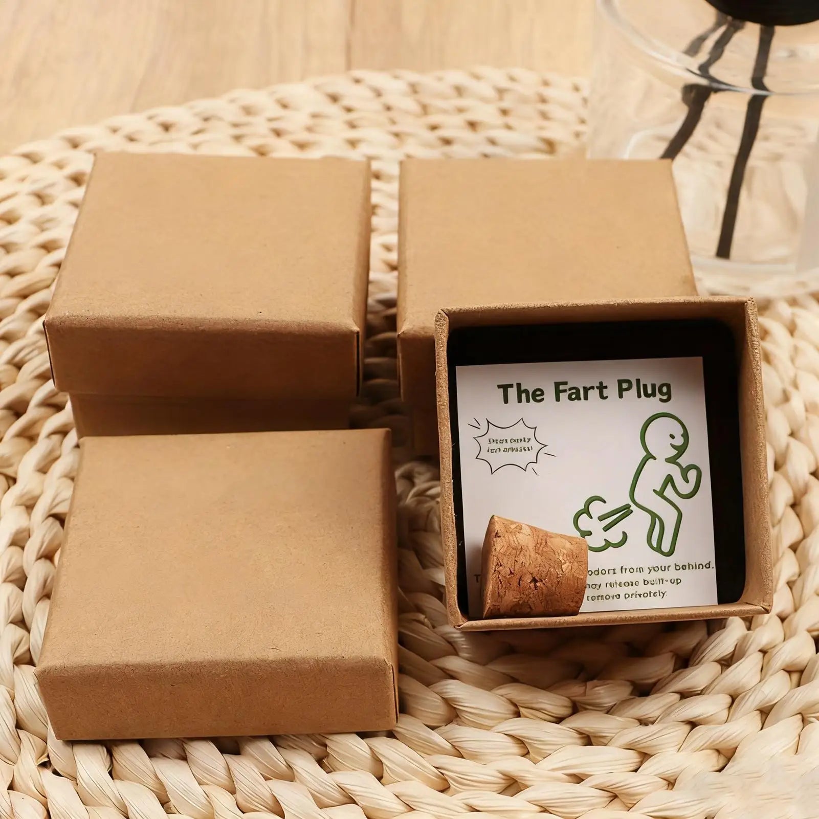 Prank Stuff Hilarious Fart Plug Toys with Card Prank Toys with Storage Box Cartoon-Designed with Humorous Quotes and Jokes