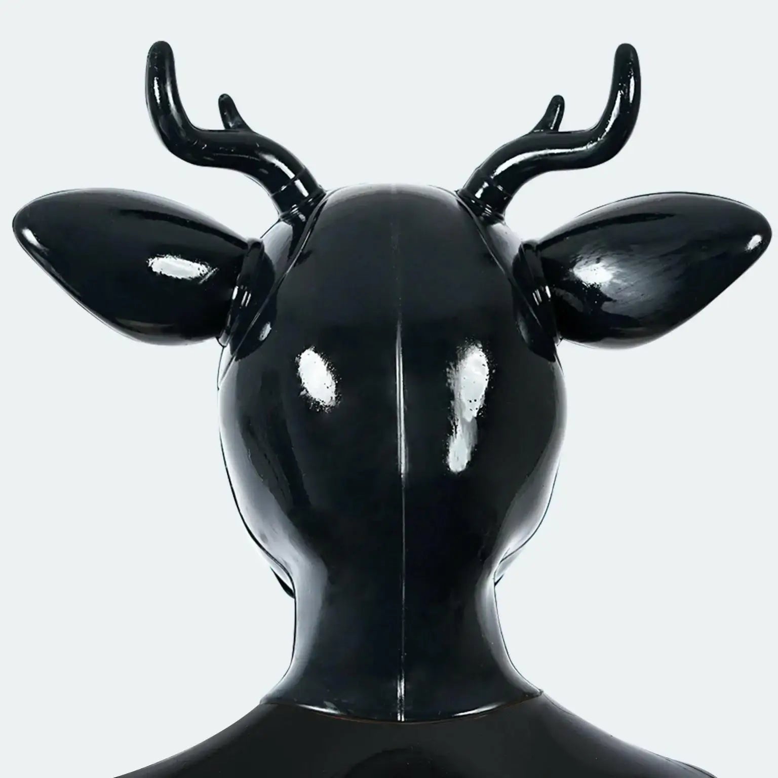 Feturax Silicone Stag Gas Mask Whole Black Color Hood for Cosplay Costumes Full Head with Eyes Glasses - Big Tim's Magic Emporium