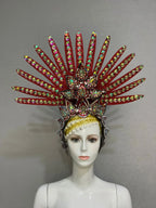 The Stardust Wings of Radiance – Deluxe Feathered Samba & Carnival Crown