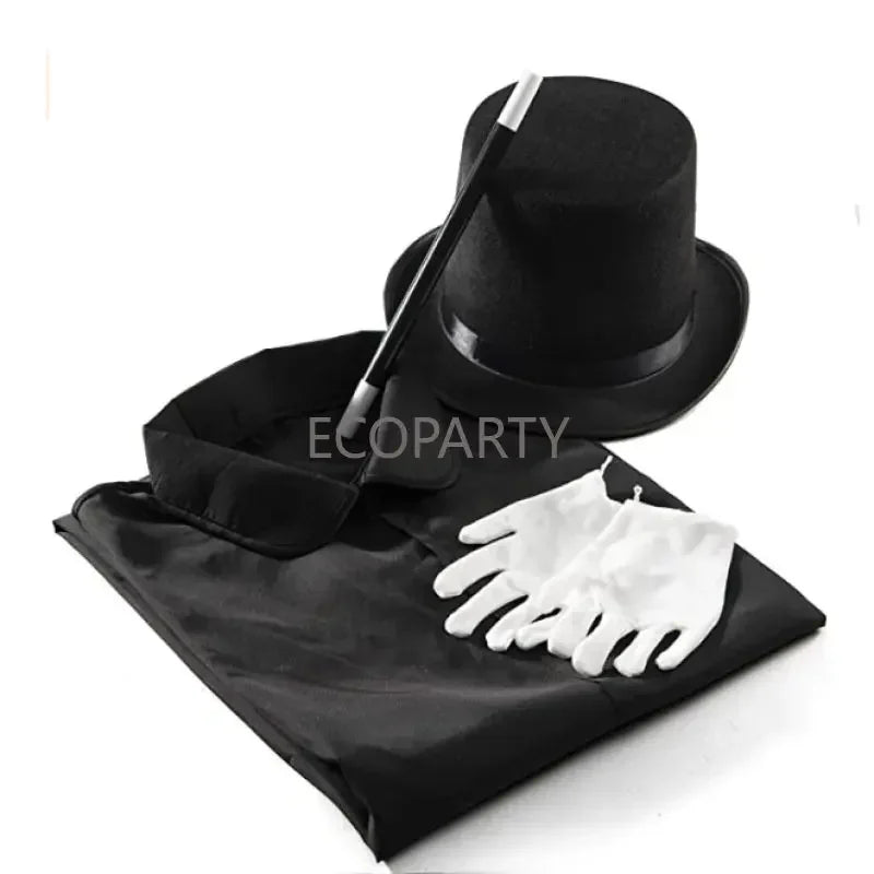Magician Costume Set – Top Hat, Cape, Wand & Gloves for Kids and Adults - Big Tim's Magic Emporium