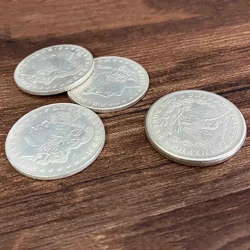 Super Morgan Dollar Set by Oliver Magic Tricks Visual Change Magia Coin Magician Close Up Street Illusions Gimmick(Cupronickel)
