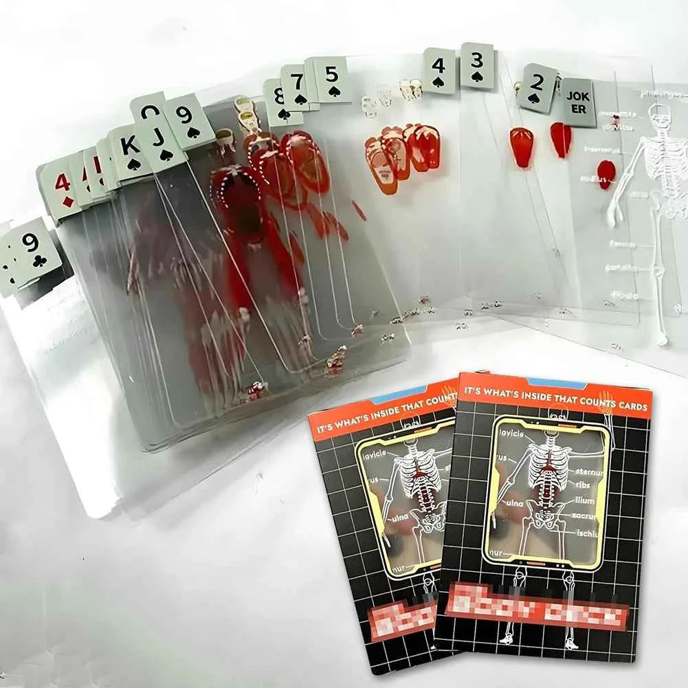 The Body Deck Mannequin Body Deck Skeleton Playing Cards Transparent Anatomy Poker Cards Skeletons X-Ray Designs EducationalGift