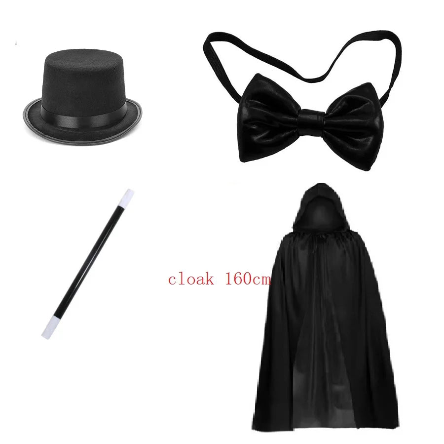 Magician Costume Set – Top Hat, Cape, Wand & Gloves for Kids and Adults - Big Tim's Magic Emporium