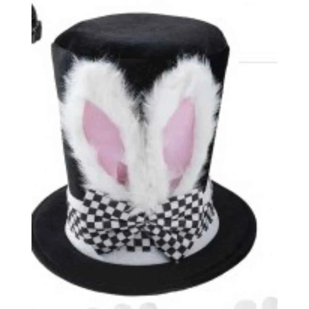 Halloween Little Magician Kids Black Single Cape White Short Gloves Magic Wand Black Bow Tie Velvet High Hat with Rabbit Ears
