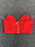 Sweetheart Neck Bandage Crop Top