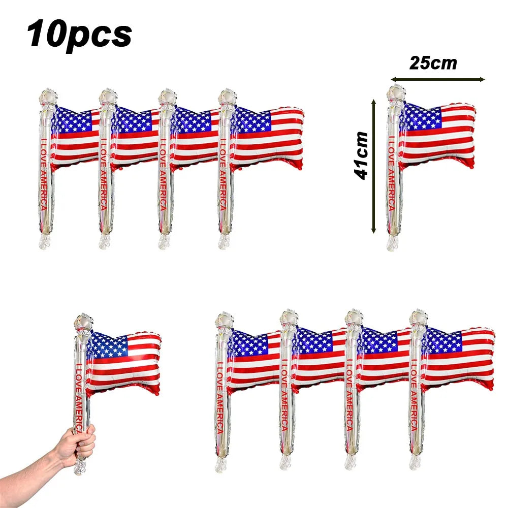 American Flag Balloons Set Independence Day Foil Balloons For USA Theme Party Decoration 4th Of July Patriotic Balloons
