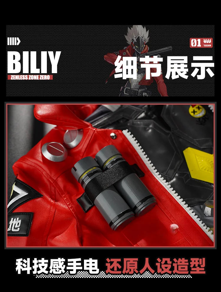 Billy Kid Cosplay Costume Face Cover Lighted Mask Game Zenless Zone Zero Cunning Hares Leather Uniform Halloween Party Men - Big Tim's Magic Emporium