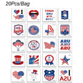 4th of July Temporary Tattoos 20 Sheets USA American Flag Waterproof Tattoos Stickers for Independence Day Patriotic Theme Party