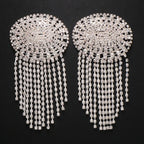 Sparkly Glass Crystal Rhinestone Tassel Nipple Pasties Rave Body Jewelry