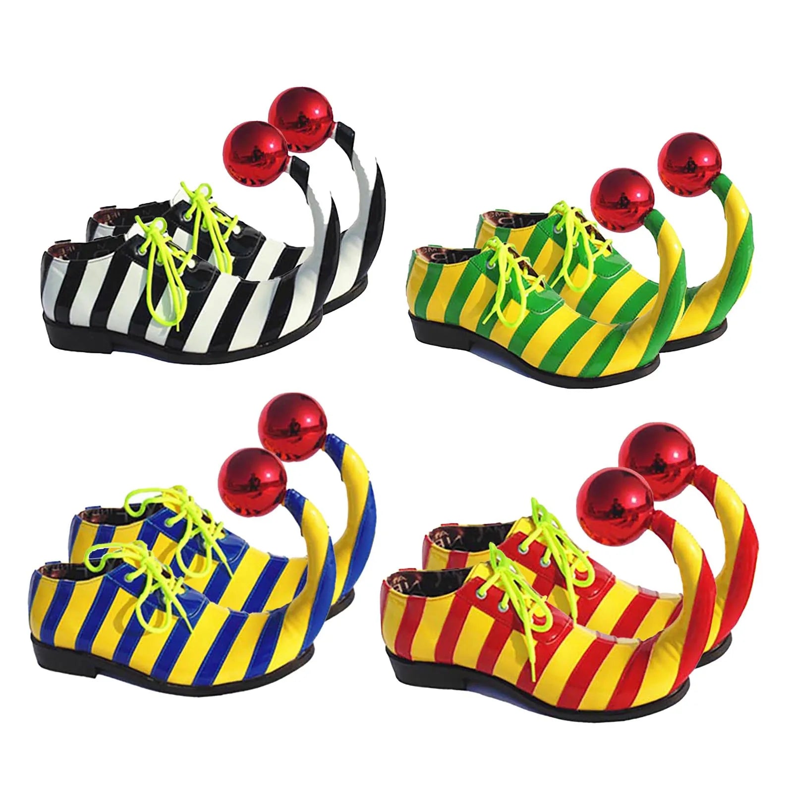 Adults Halloween Clown Cosplay Shoes with Red Ball Carnival Theme Party Funny Circus Club Role Play Performance Accessories - Big Tim's Magic Emporium